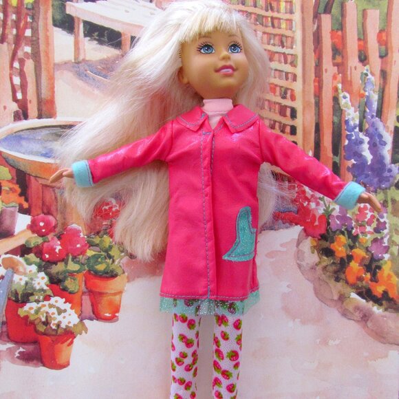 WEE 3 FRIENDS CLOTHES, PINK RAINCOAT, TUTU, TURTLENECK, VEST, LEGGINGS, SHOES + - Picture 2 of 10